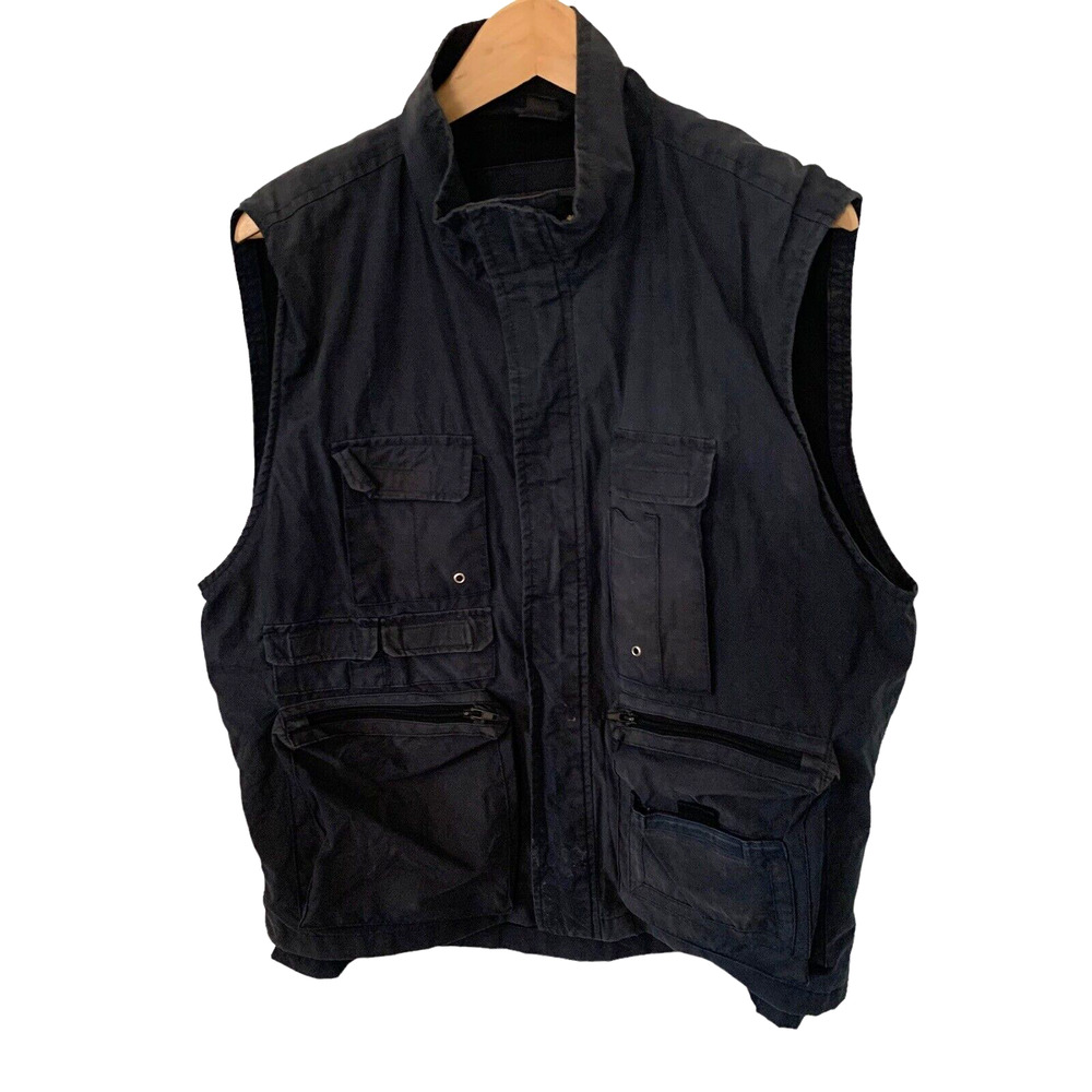Expeditions Sportswear Fishing Vest Mens Sz Medium Zippers Pockets Hunting Gray